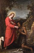 Matteo Rosselli Jesus and John the Baptist meet in their youth oil painting artist